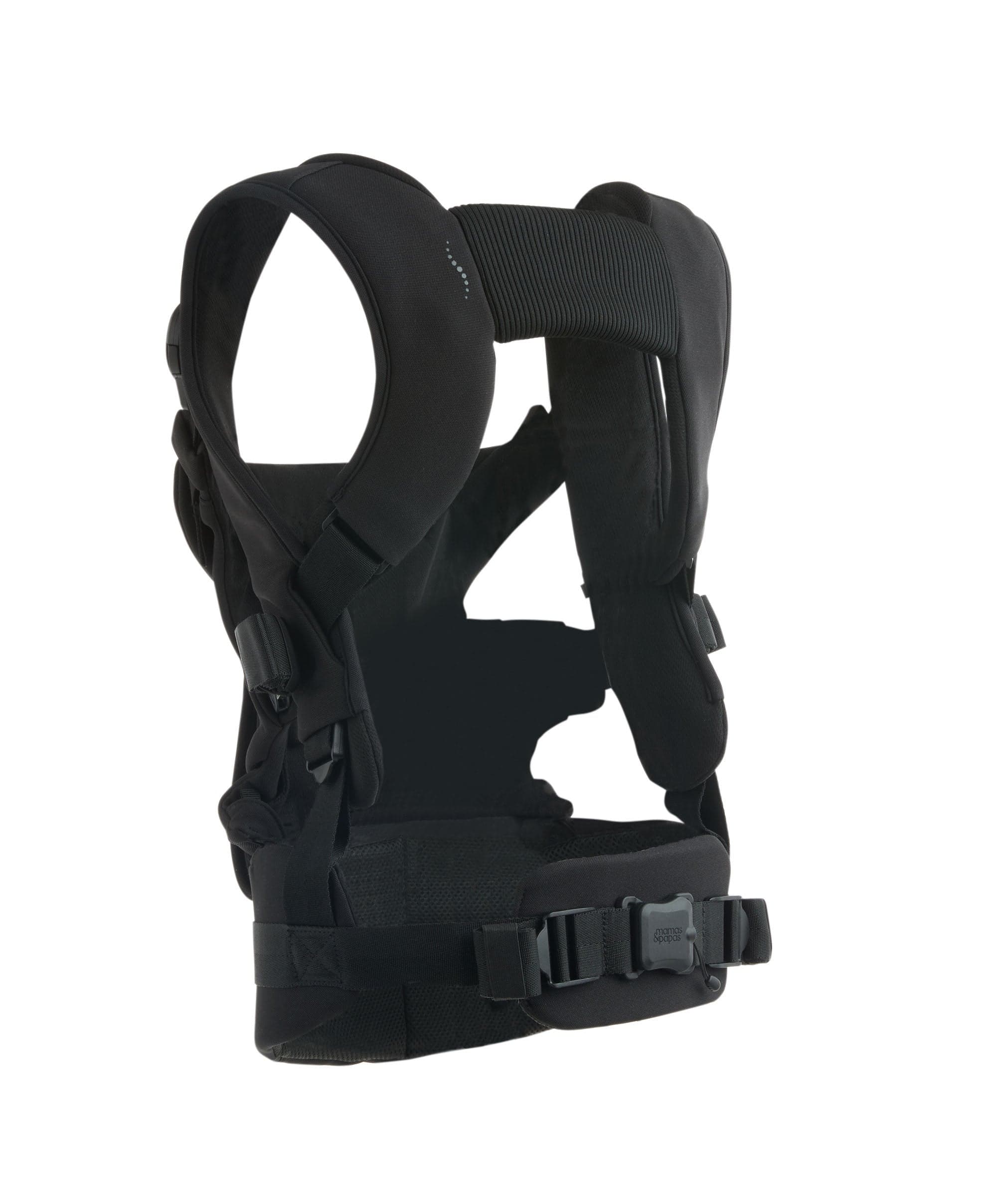 Mamas & Papas Kudo Black carrier — adjustable seat base and magnetic quick-clip connectors detail