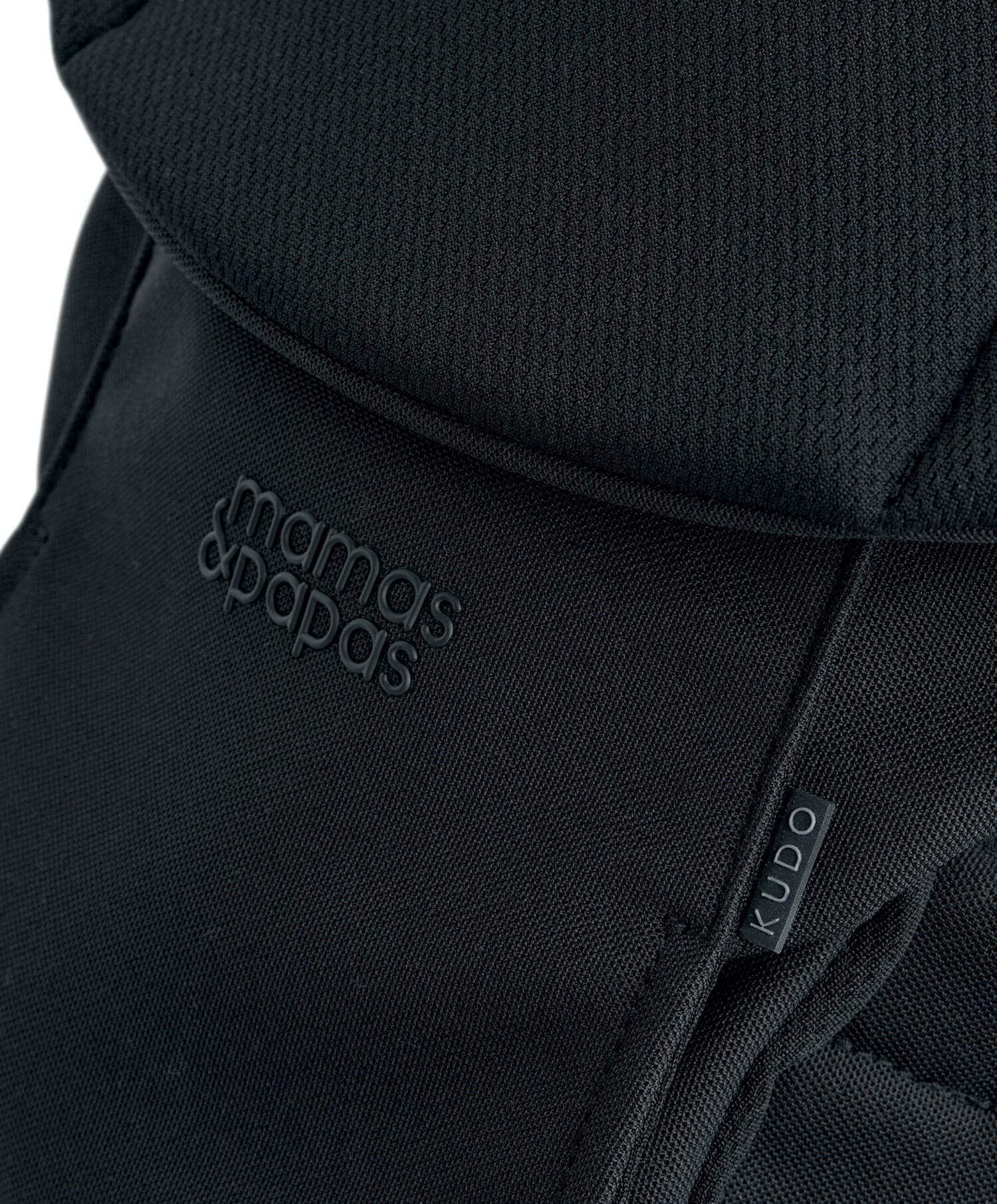 Mamas & Papas Kudo Black — Posture Align dial detail on rear panel, co-developed with chiropractors
