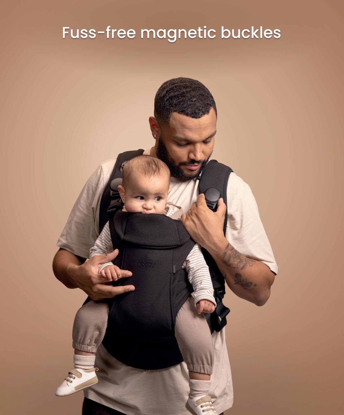 Mamas & Papas Kudo carrier — particle-filtering pull-out privacy hood, birth to 36 months