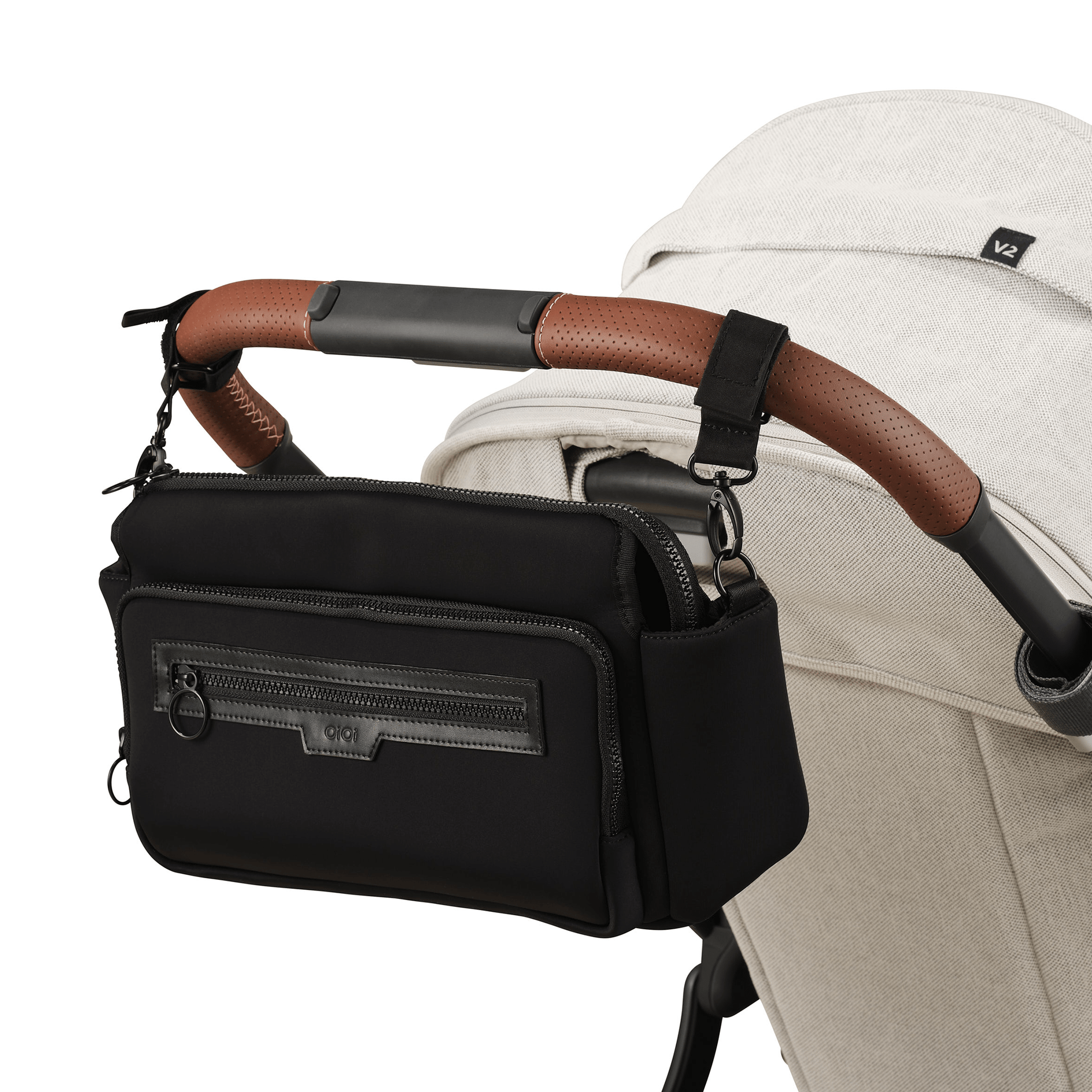 Multitasker Pram Caddy 2.0 - Black Neoprene