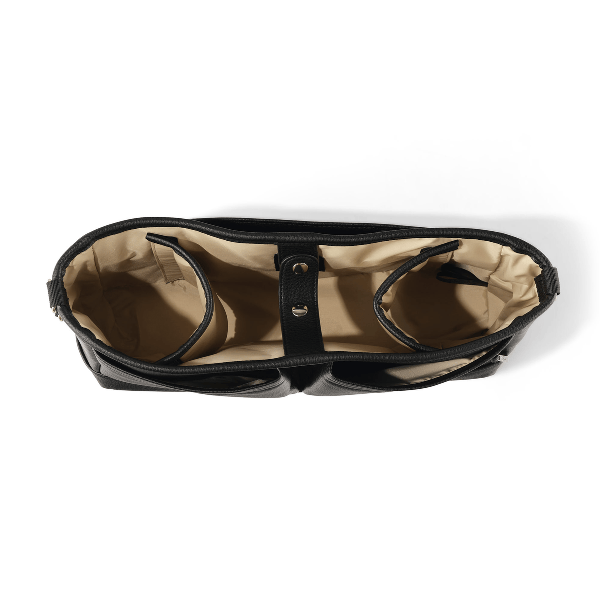 OiOi Signature Pram Caddy black interior with removable dividers
