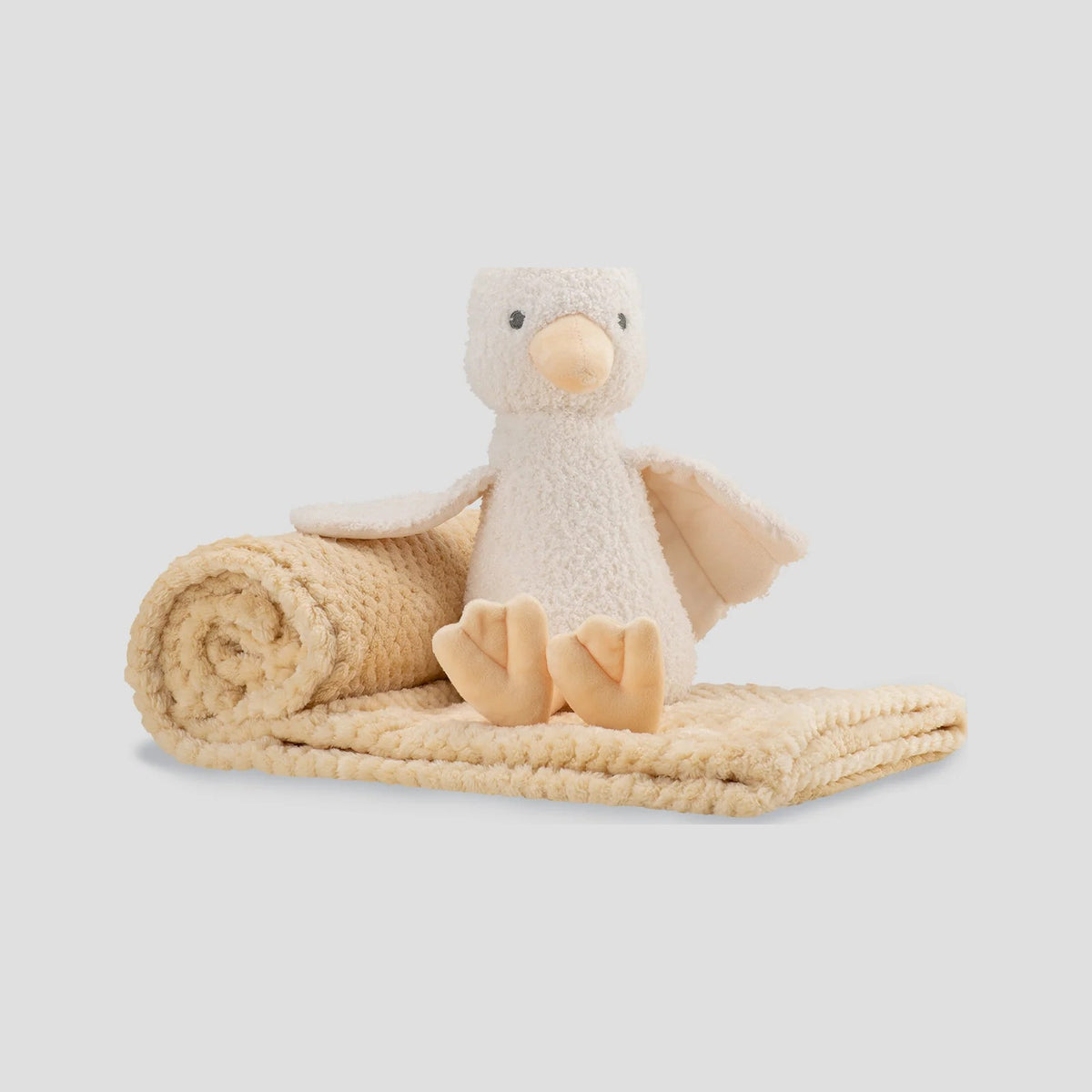 Little Linen Plush Toy and Blanket set in Fuzzy Duck