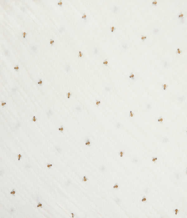 Hooded Towel Cotton Blend Cream Bees