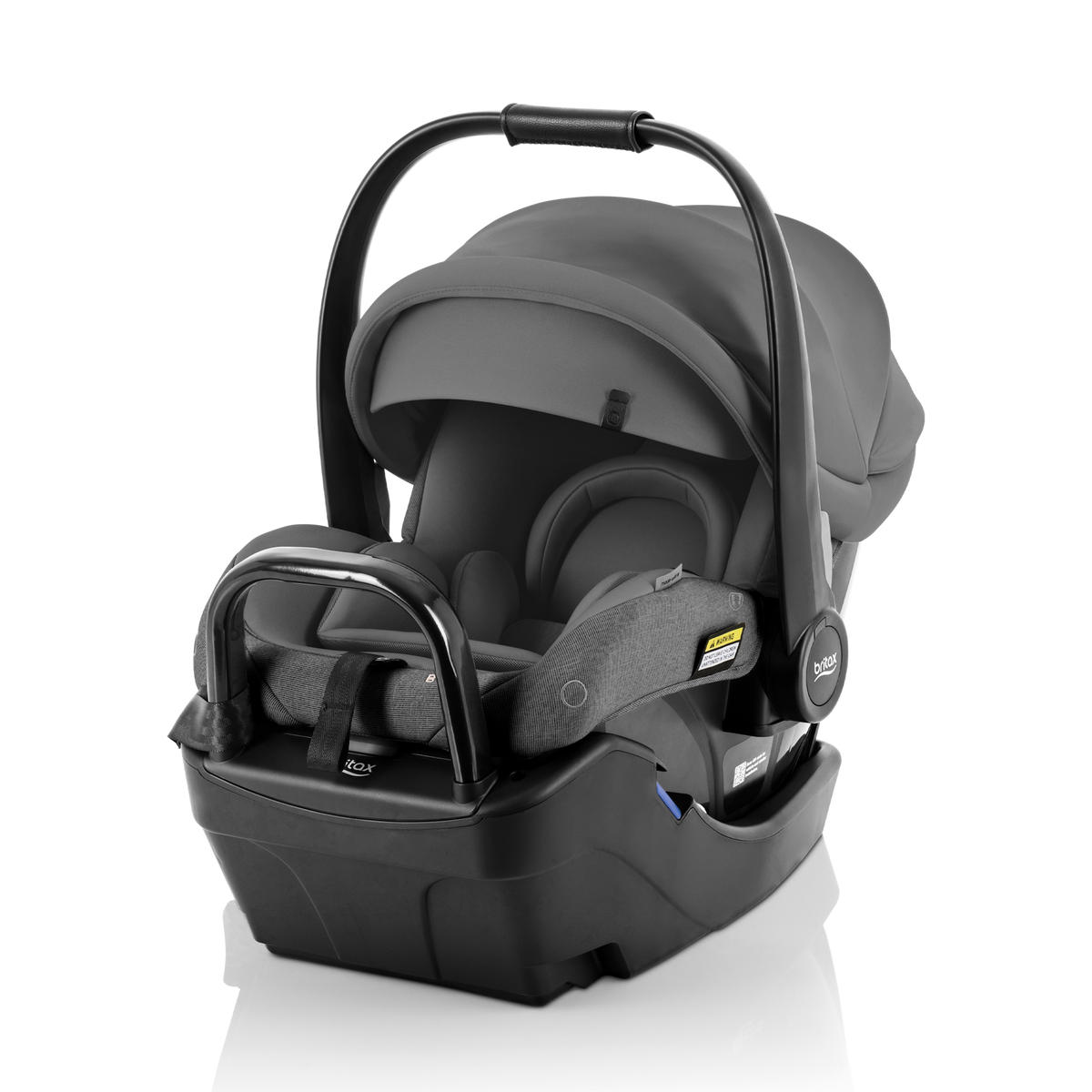 B-Pod Baby Capsule Mineral Grey, canopy extended