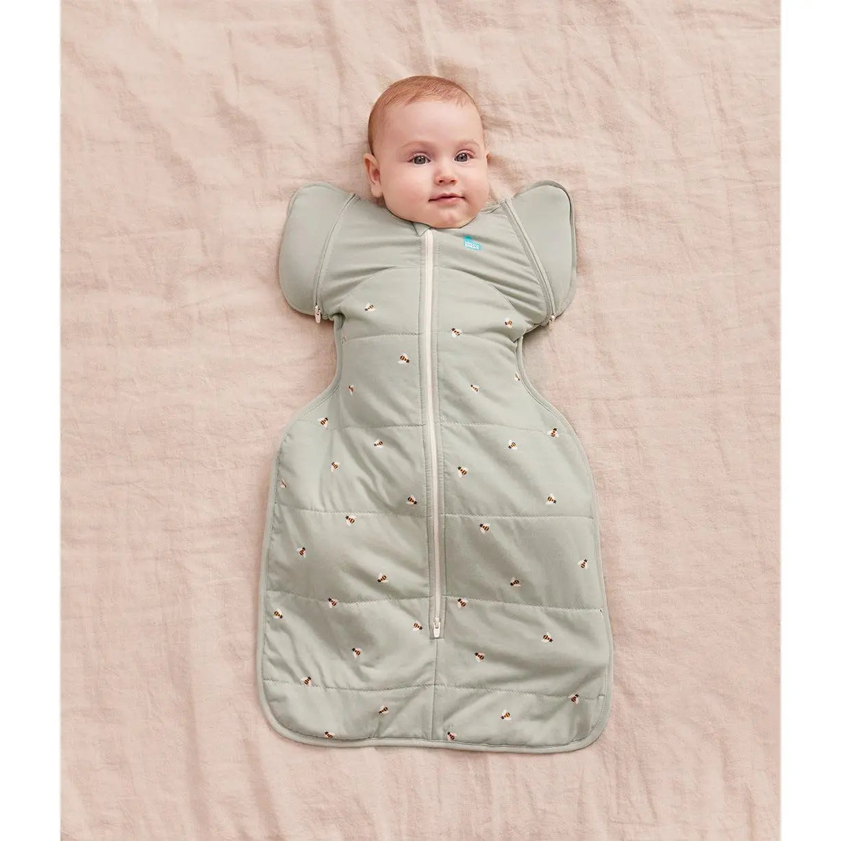 Swaddle Up™ Early Roller Transition Bag 2.5 TOG Cotton Olive Bees