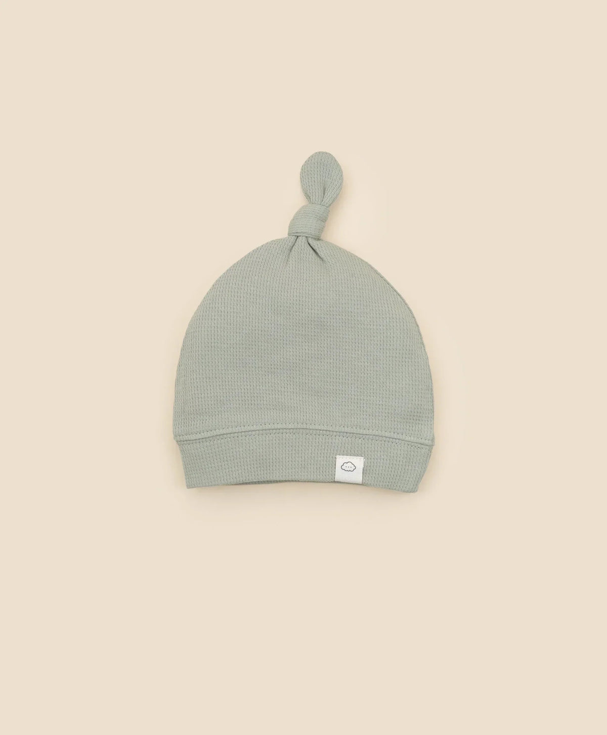 Lummi in Colour baby beanie in Sage Green organic cotton waffle