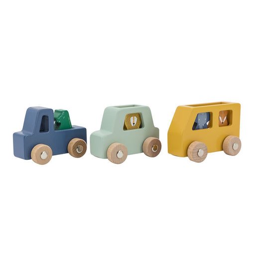 Wooden animal car set