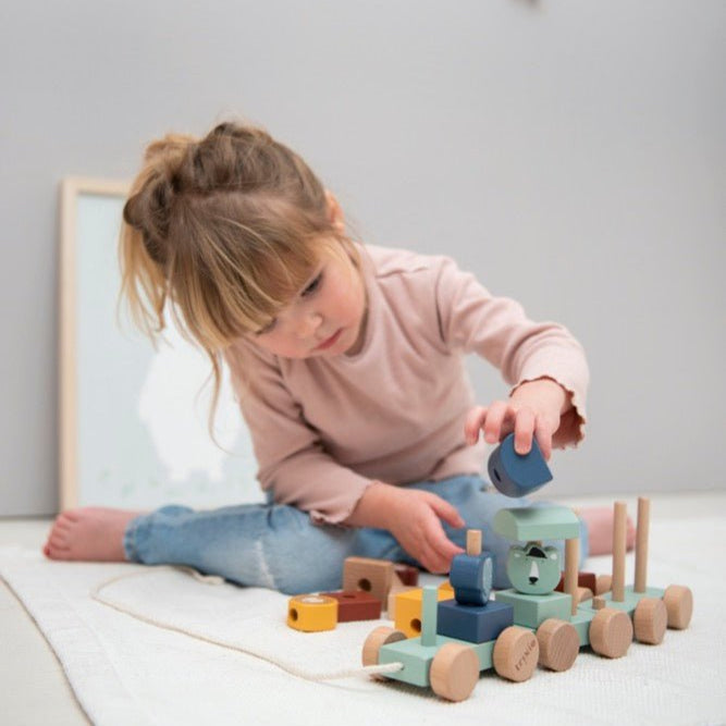 Wooden animal train