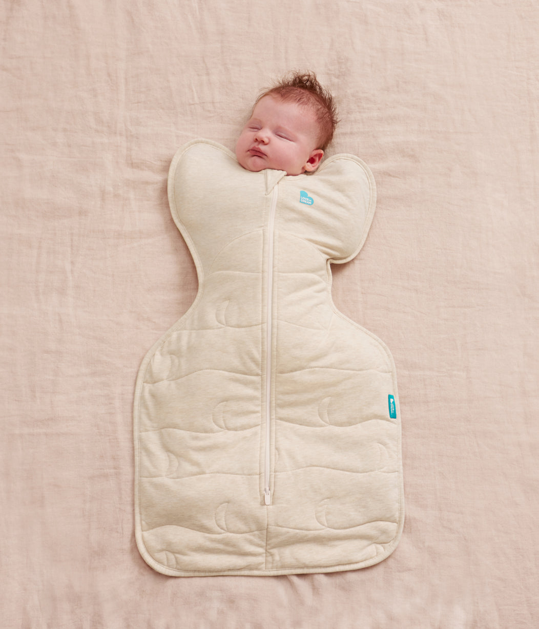 Love to Dream Swaddle Up 3.5 TOG Quilted Cotton Oatmeal Moon Quilting — front view