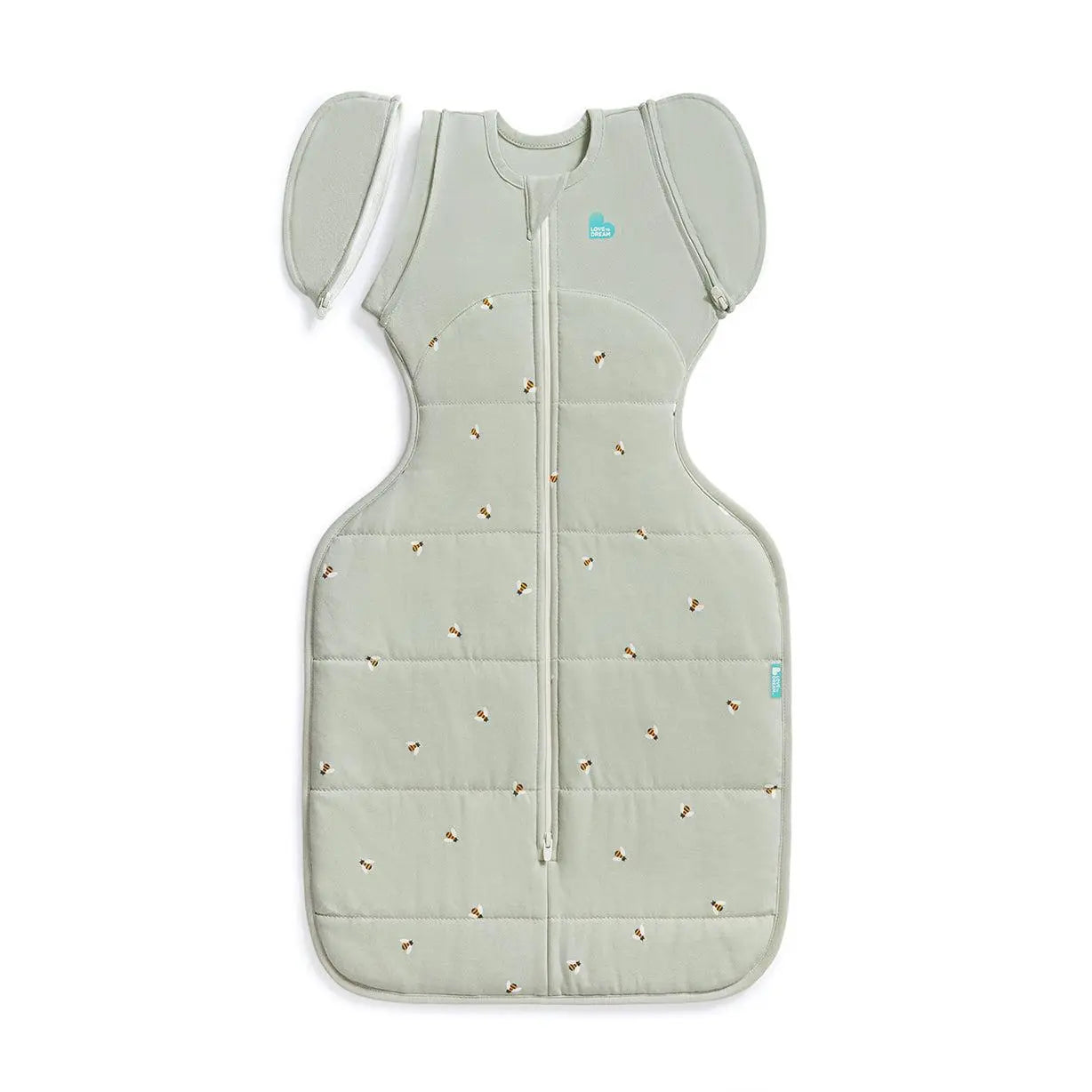 Swaddle Up™ Early Roller Transition Bag 2.5 TOG Cotton Olive Bees