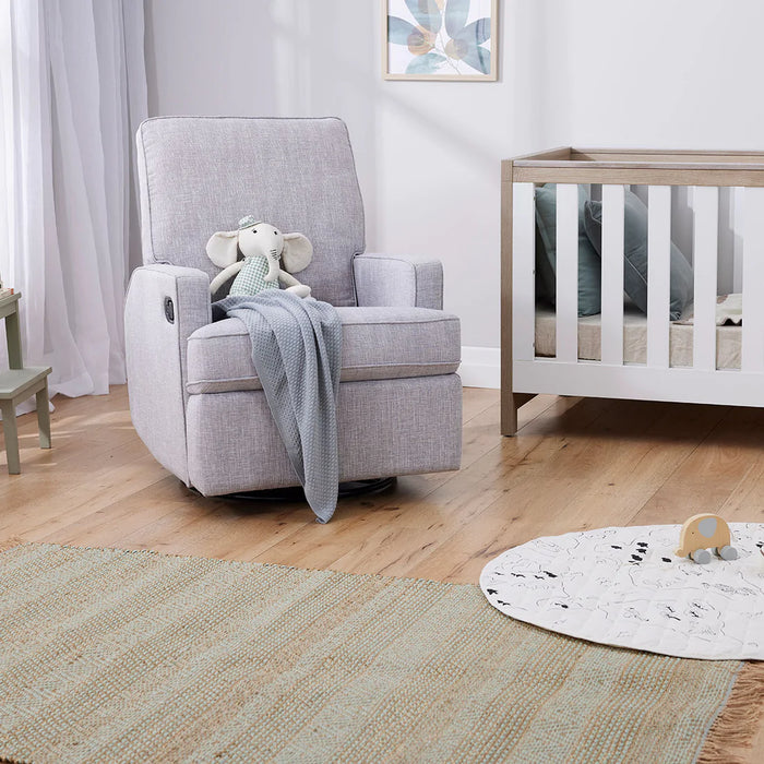 Grey glider top recliner for nursery