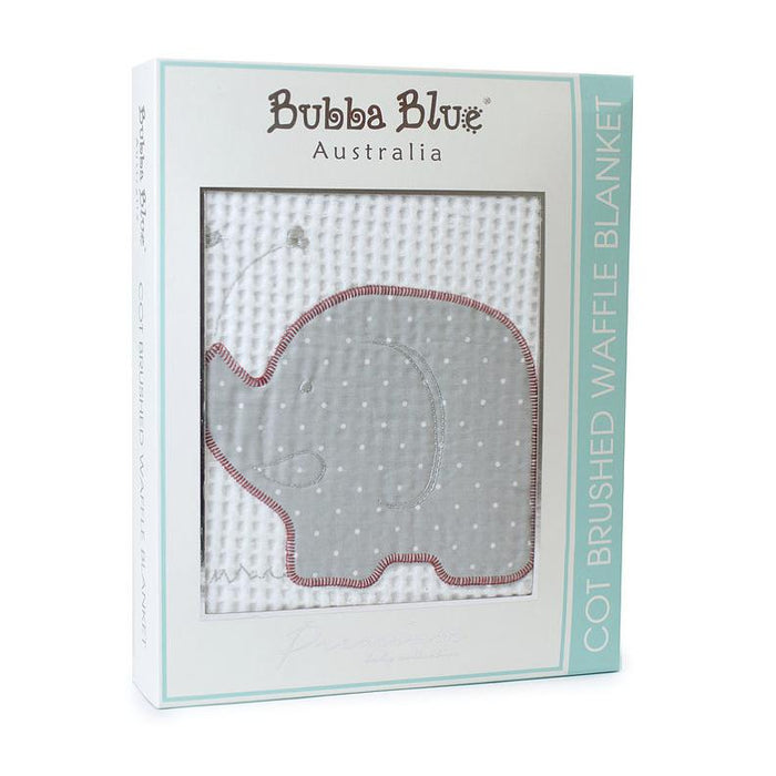 Bubba Blue Petit Elephant Cot Waffle Blanket-Bedtime - Blankets-Bubba Blue | Baby Little Planet