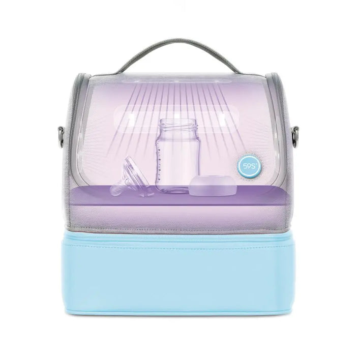 59S UV STERILISATION MUMMY BAG - White/Pink-Feeding - Sterilisers-59s | Baby Little Planet