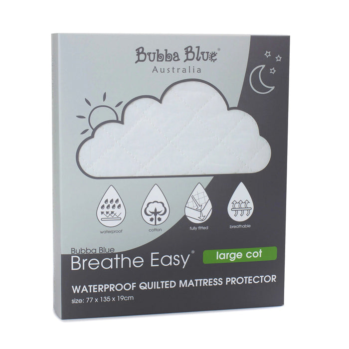 Bubba Blue Breathe Easy Waterproof Quilted Mattress Protector