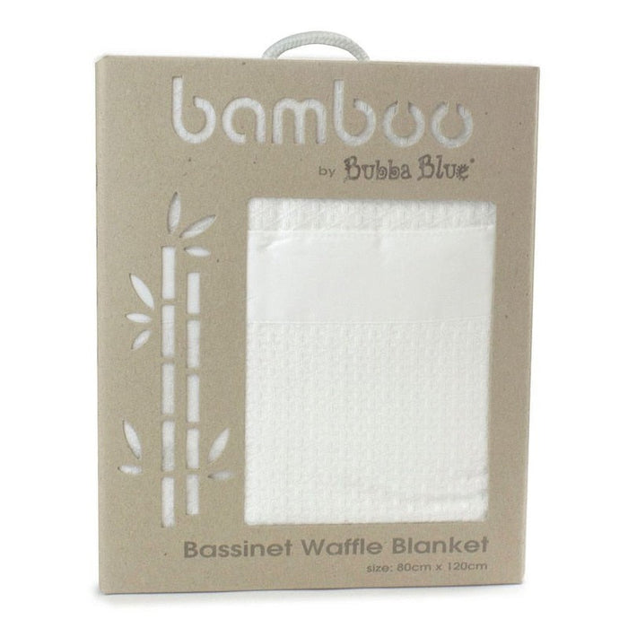 Bubba Blue Bamboo Cot Waffle Blanket, White-Bedtime - Blankets-Baby Little Planet