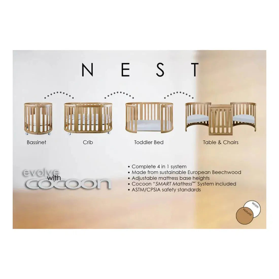 Cocoon Nest 4-in-1 Cot + Mattress Set  