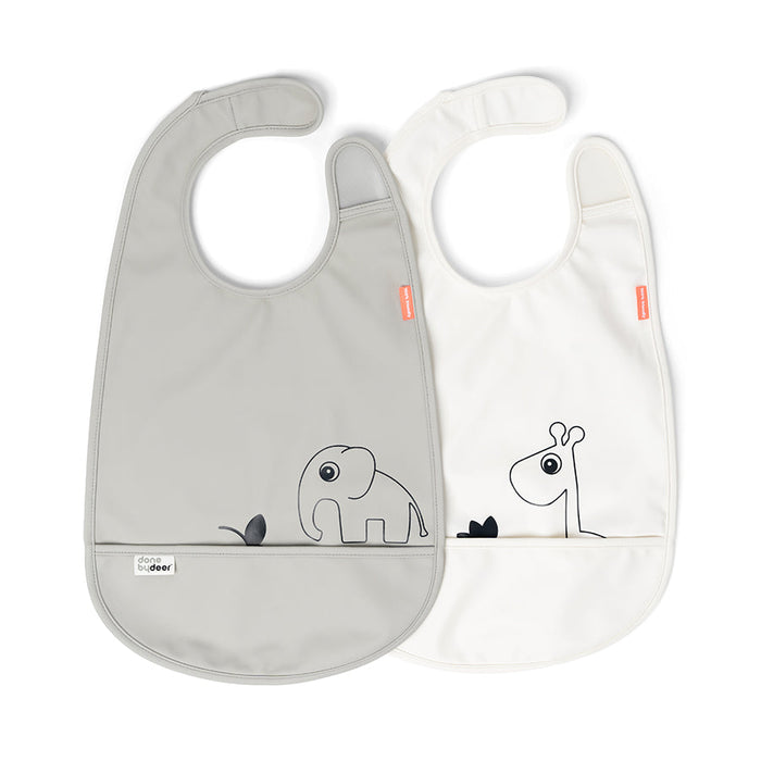 Done by Deer Bib with Velcro 2 Pack Deer Friends