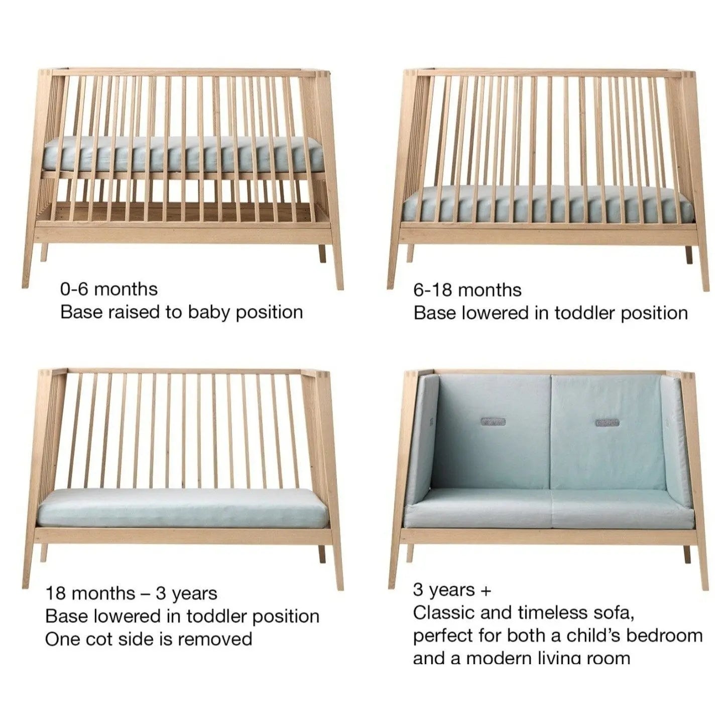Leander Linea Cot With Mattress