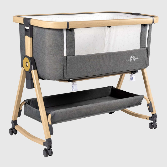 Little Riders Baby Bassinette with Mattress, Rocking Crib Co-sleeping cradle with Mosquito net