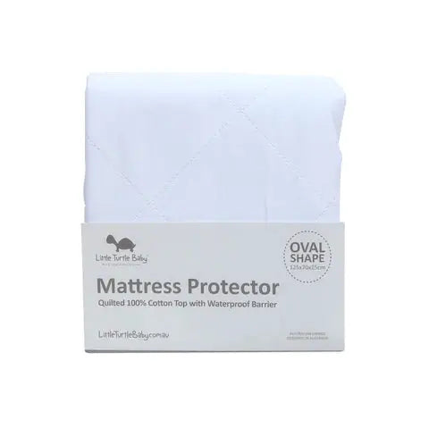 Little Turtle Baby Fitted Mattress Protector (Oval)