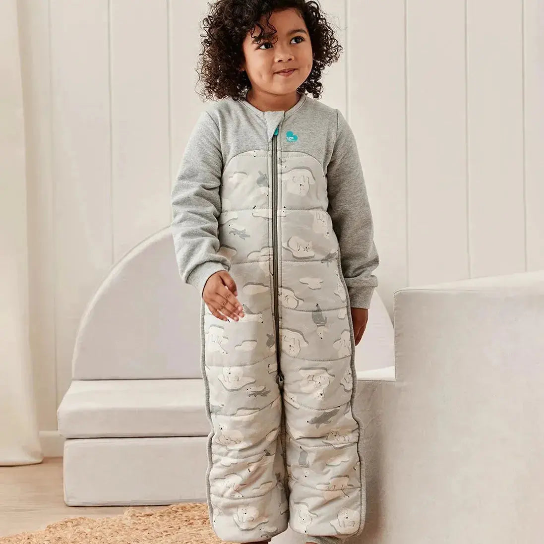 Love to Dream Sleep Suit - 3.5 Tog -  South Pole Grey  