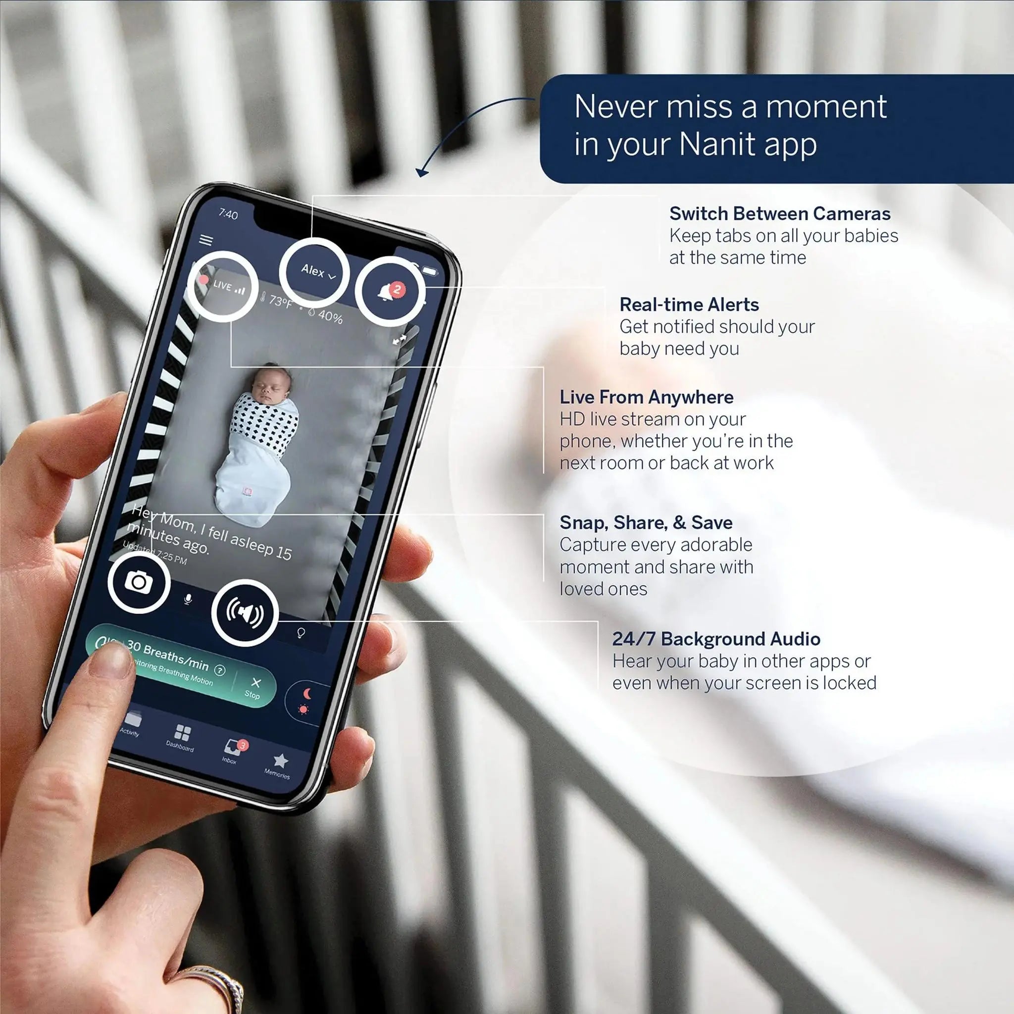 Nanit Pro Baby Monitor + Floor Stand