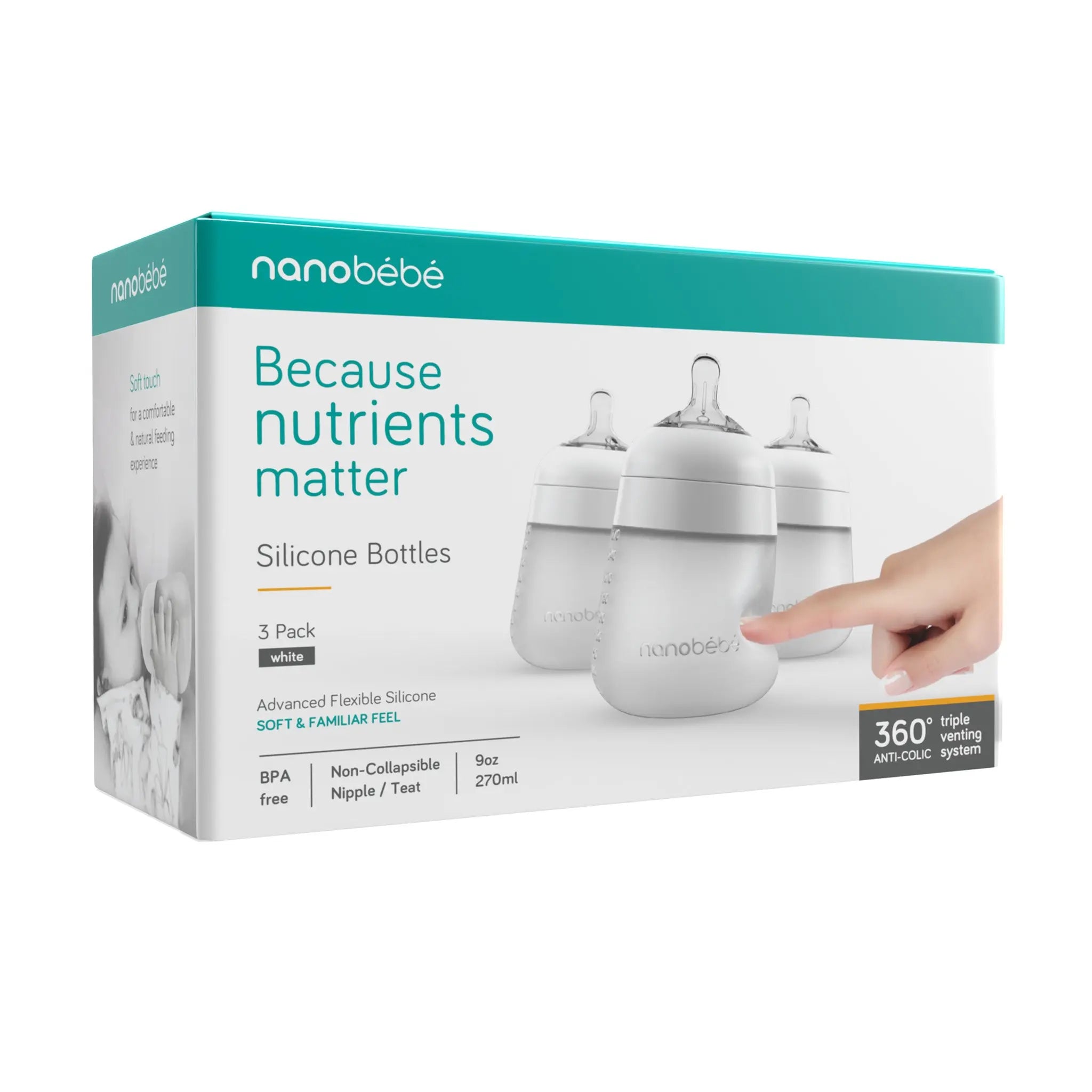 Nanobebe Flexy Silicone Bottle 3 Pack-Feeding - Bottles & Dummies