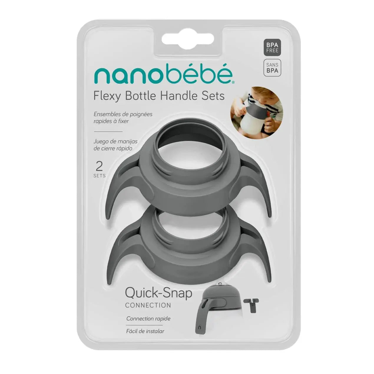 Nanobebe Silicone Bottle Handles - Twin Pack  