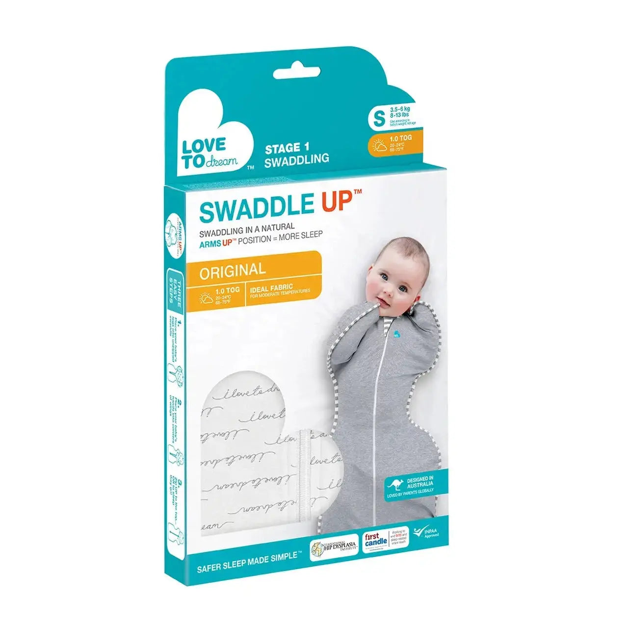 Love to Dream Swaddle Up Original 1.0 Tog - White Dreamer  