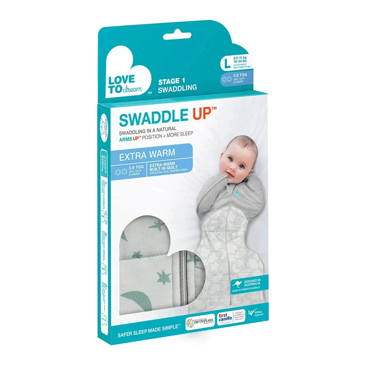 Love to Dream Swaddle Up Extra Warm 3.5Tog - Moonlight Olive  