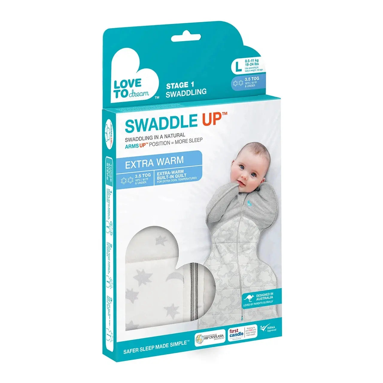 Love to Dream Swaddle Up Extra Warm 3.5Tog - Moonlight White  