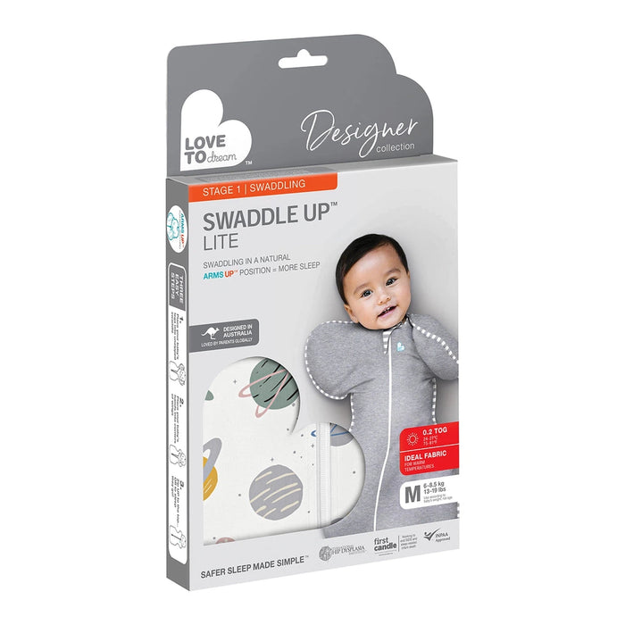 Love to Dream Swaddle Up Lite 0.2 Tog Space Print - Designer Collection