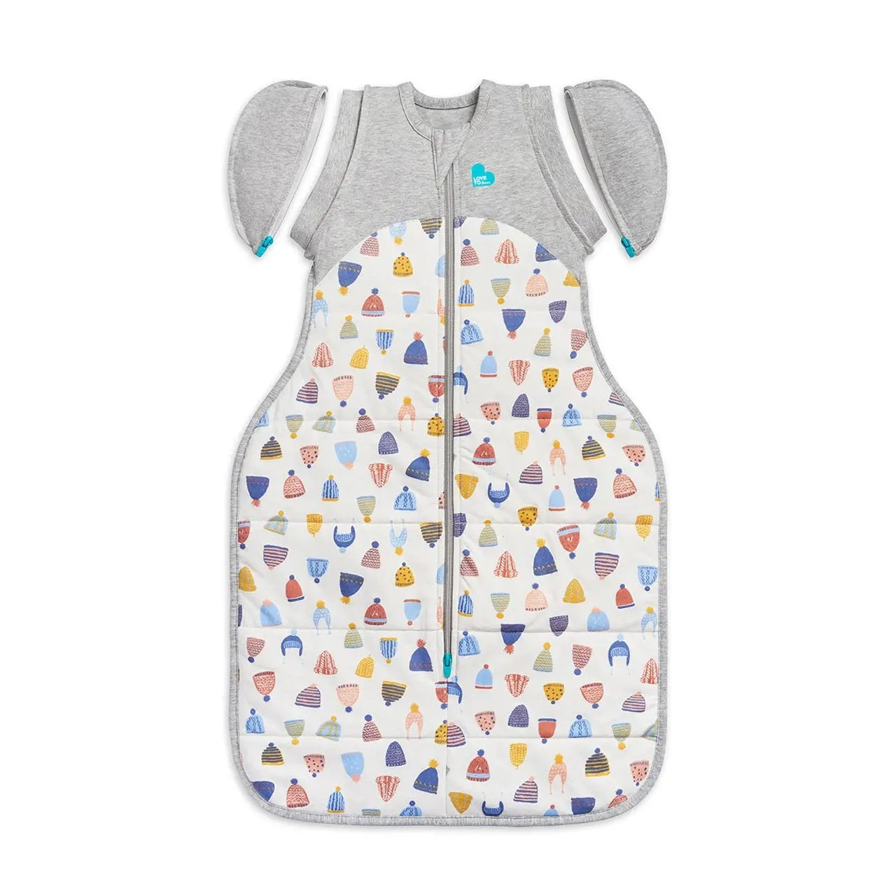Love to Dream Swaddle Up Transition Bag Warm 2.5 Tog Happy Hats Print White - Designer Collection  