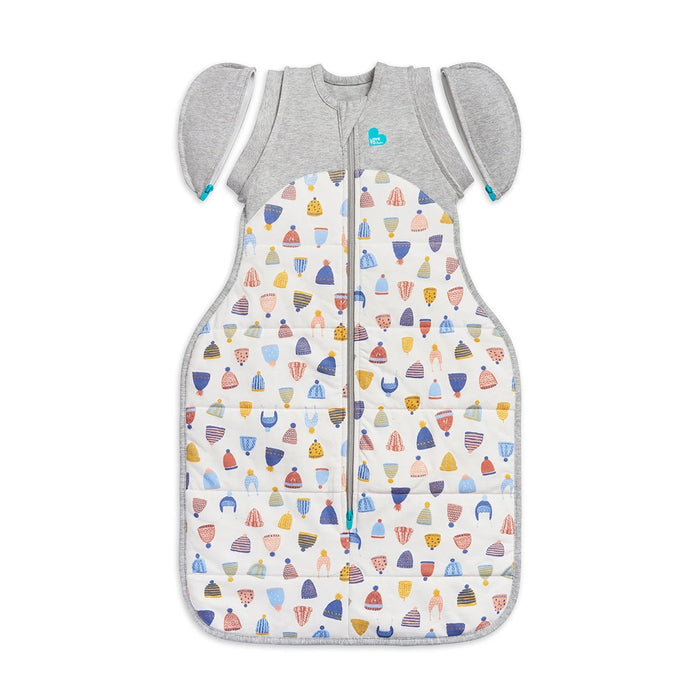 Love to Dream Swaddle Up Transition Bag Warm 2.5 Tog Happy Hats Print White - Designer Collection