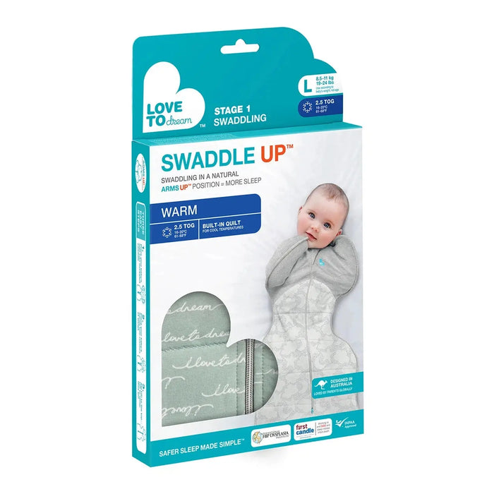 Love to Dream Swaddle Up Warm 2.5 Tog Dreamer Olive Baby Little Planet