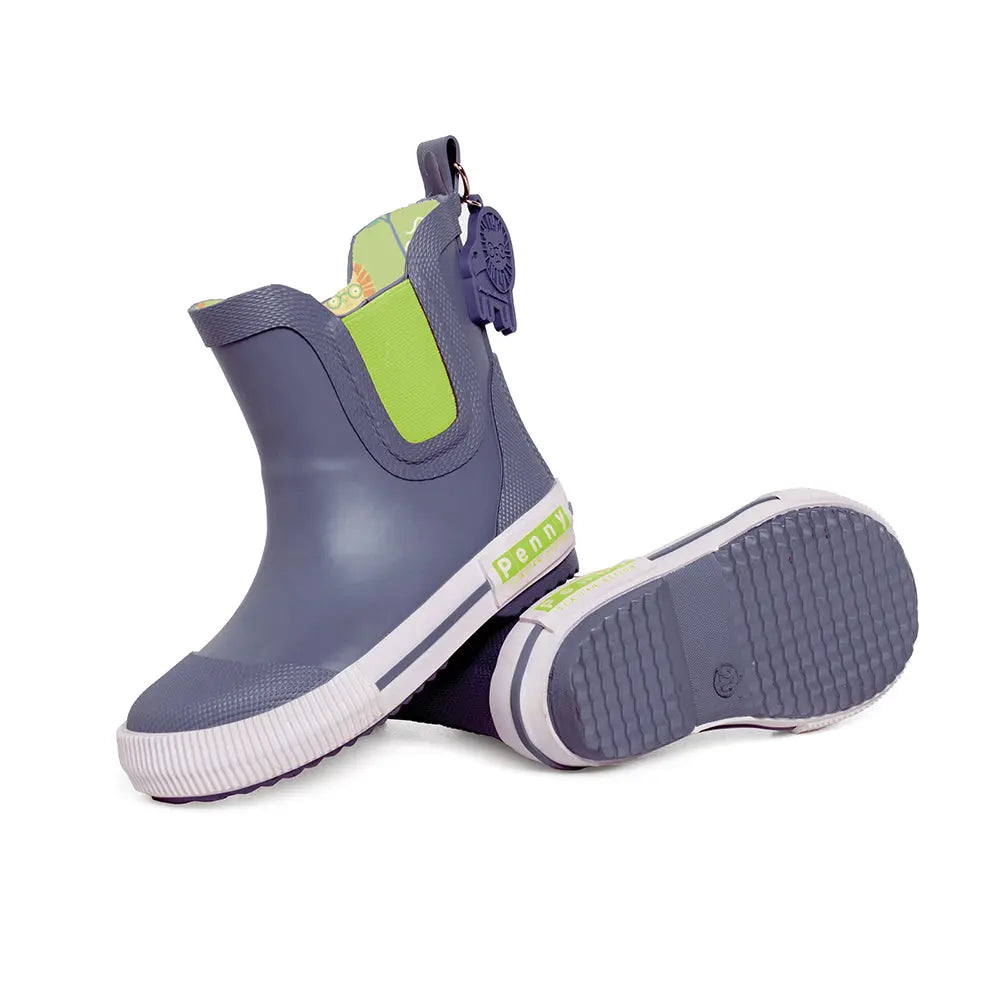 Penny Scallan Gumboot - Wild Thing (Blue)-Out And About - Kids Accessories-Penny Scallan | Baby Little Planet