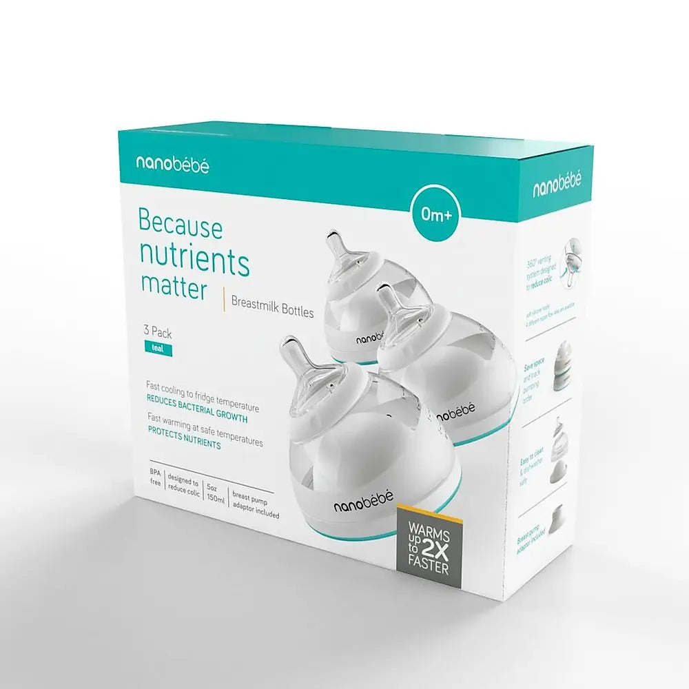 NANOBEBE BOTTLE SINGLE 150ML 3 PACK-Feeding - Bottles & Dummies-Nanobebe | Baby Little Planet