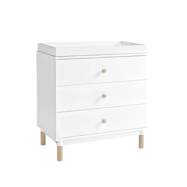 Babyletto Gelato Changer-Dresser White & Washed Natural Feet-Nursery Furniture - Drawers-Babyletto | Baby Little Planet