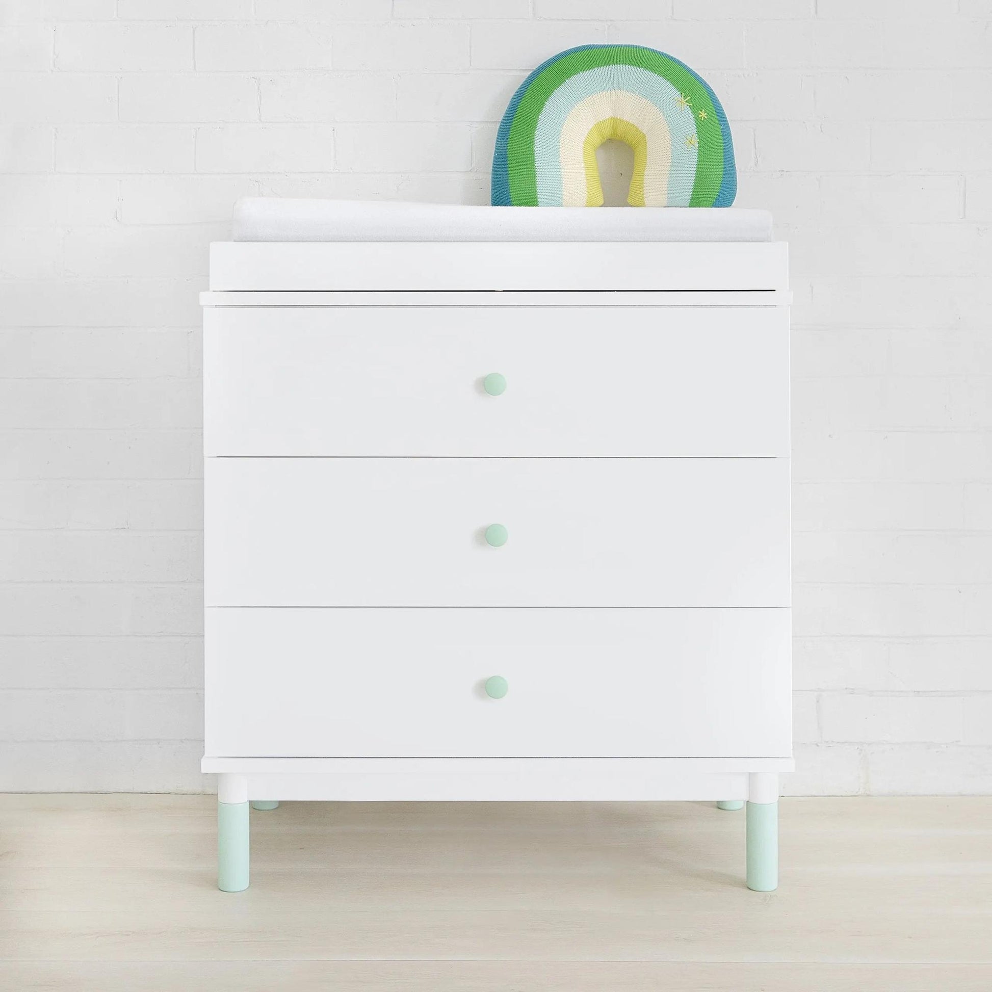 Babyletto Gelato Changer-Dresser White & Washed Natural Feet-Nursery Furniture - Drawers-Babyletto | Baby Little Planet