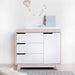Babyletto Hudson Changer-Dresser, Washed Natural/White-Nursery Furniture - Drawers-Babyletto | Baby Little Planet