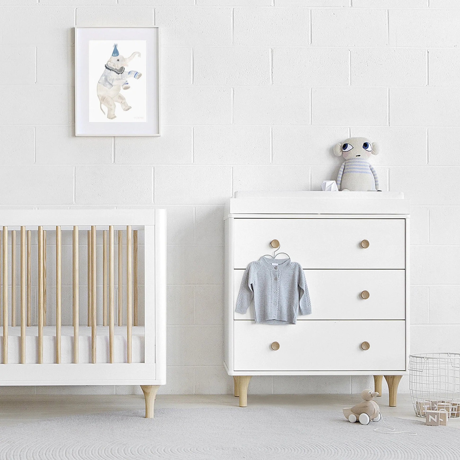 Babyletto Lolly Changer-Dresser White / Natural-Nursery Furniture - Drawers-Babyletto | Baby Little Planet