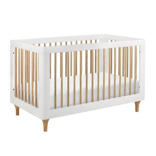 Babyletto Lolly Convertible Cot, White/ Natural-Nursery Furniture - Cots-Babyletto | Baby Little Planet
