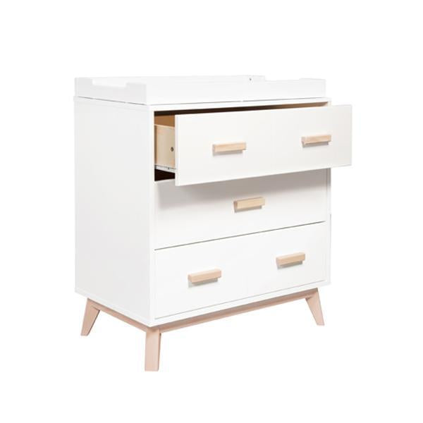 Babyletto Scoot Changer-Dresser White/ Washed Natural-Nursery Furniture - Drawers-Babyletto | Baby Little Planet