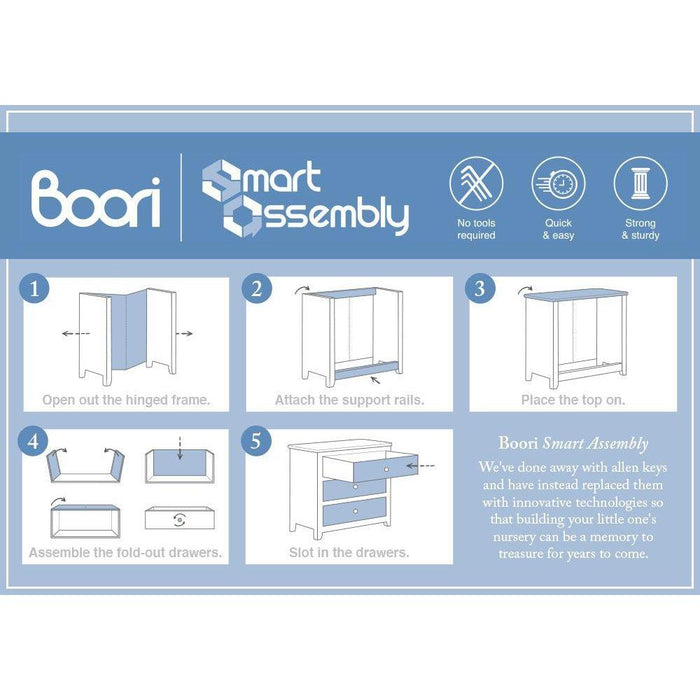 Boori Sleigh 3 Drawer Chest Smart Assembly-Nursery Furniture - Drawers-Boori | Baby Little Planet