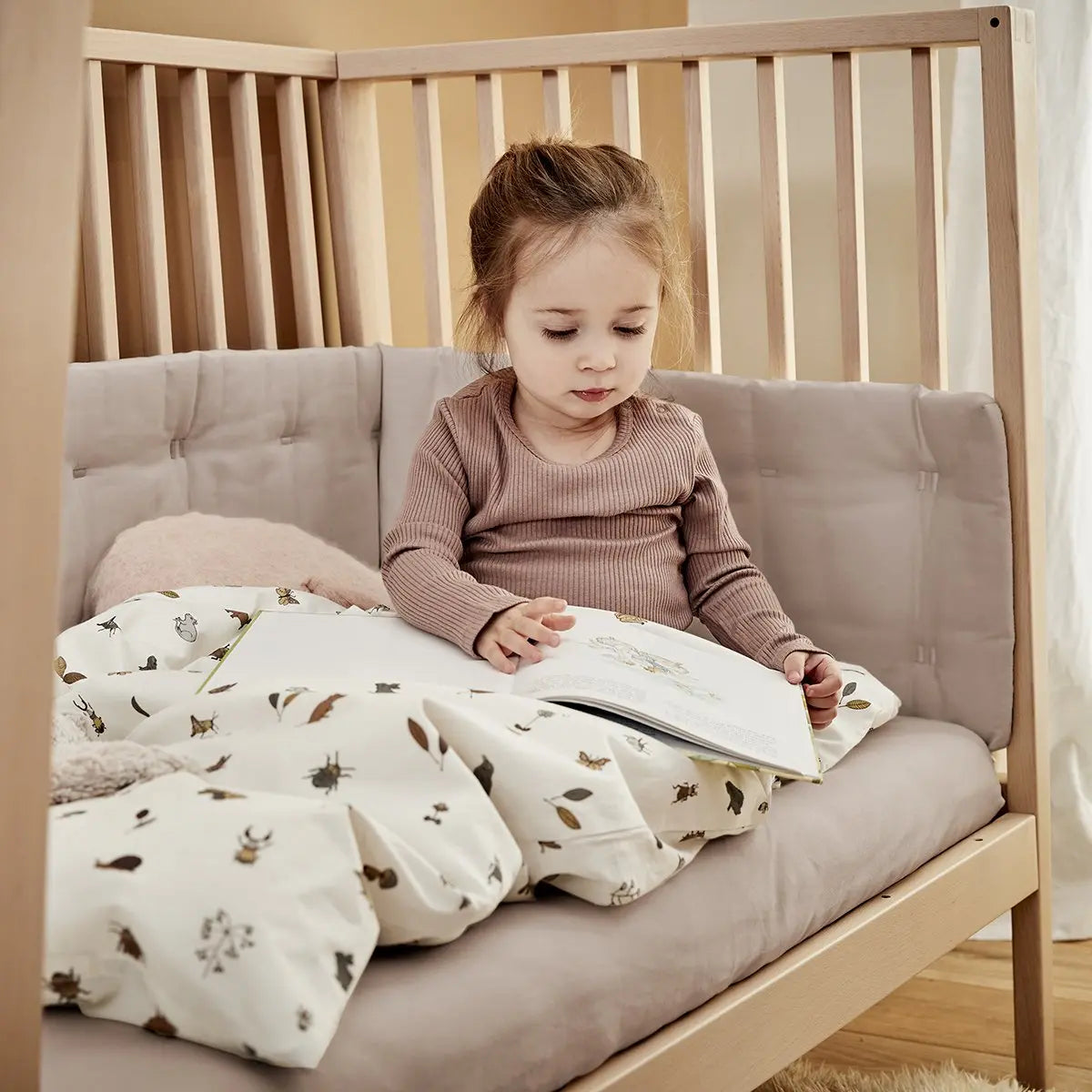 Leander Linea Organic Cot Bumper (Ship by Late August)-Nursery Furniture - Accessories-Baby Little Planet Hoppers Crossing