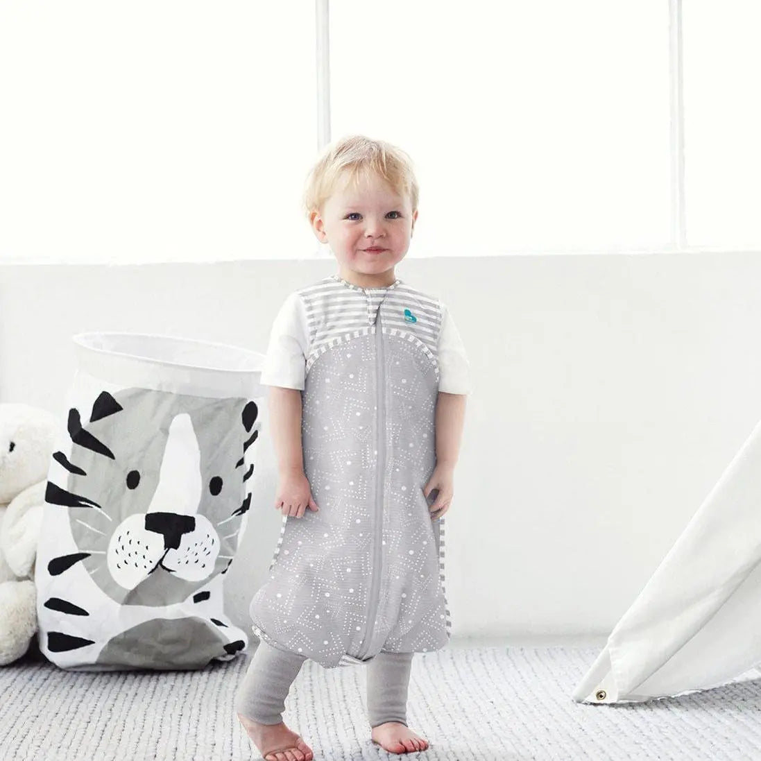 Love to Dream Sleep Suit 0.2 Tog - Grey-Bedtime - Sleep Suit-Baby Little Planet Hoppers Crossing