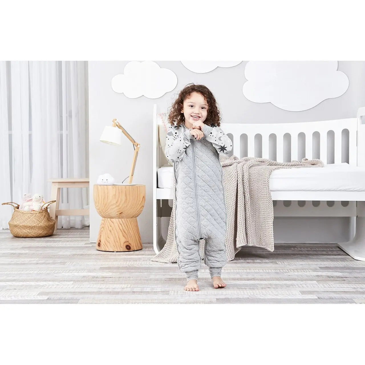 Love to Dream Sleep Suit 3.5 Tog - Grey-Bedtime - Sleep Suit-Love to Dream | Baby Little Planet