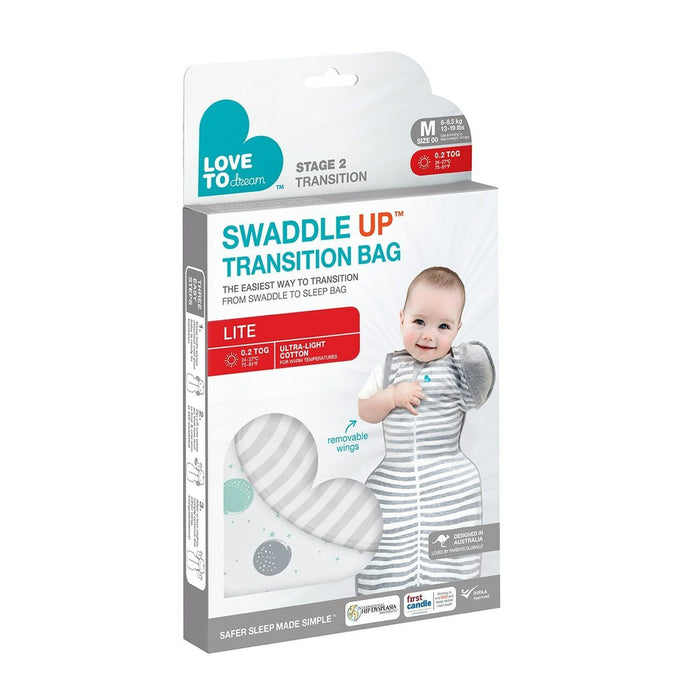 Love to Dream Swaddle Up Transition Bag Lite 0.2 Tog - White-Love to Dream-Baby Little Planet