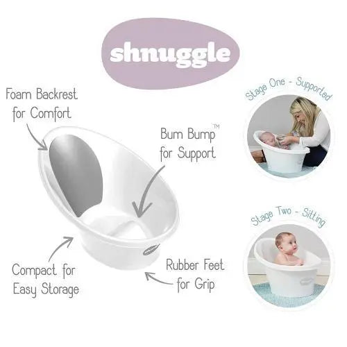 Shnuggle Bath Dark Grey-Bath Time - Baths and Stands-Shnuggle | Baby Little Planet