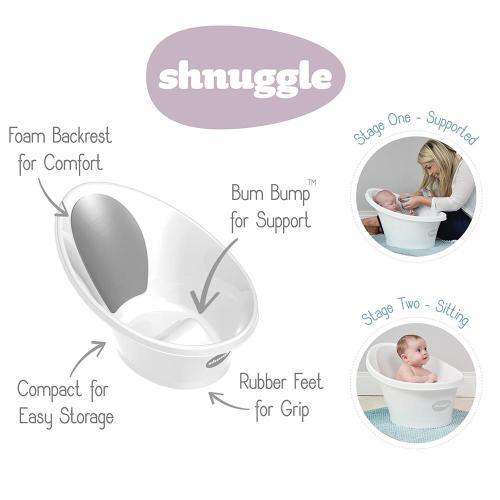Shnuggle Bath Dark Grey-Bath Time - Baths and Stands-Shnuggle | Baby Little Planet